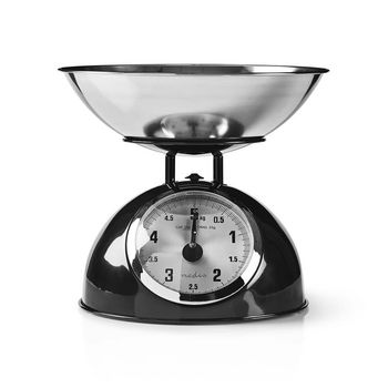 Kitchen Scales | Analogue | Stainless Steel | Removable Bowl | Black