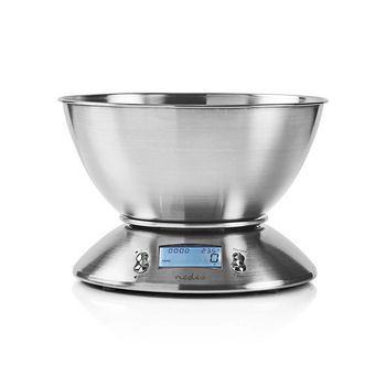 Kitchen Scales | Digital | Stainless Steel | Timer function | Thermometer function | Removable Bowl | Silver