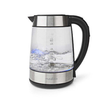 Electric Kettle | 1.7 l | Glass | Transparent | 60,70,80,90,100 °C | Temperature indicator | Rotatable 360 ​​degrees | Concealed heating element | Strix® controller | Boil-dry protection