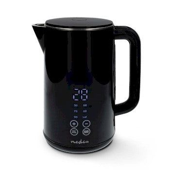 Electric Kettle | 1.7 l | Plastic | Black | 50,60,70,80,90,100 °C | Temperature indicator | Rotatable 360 ​​degrees | Concealed heating element | Strix® controller | Boil-dry protection