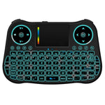 Mini tastiera QWERTY wireless Air Mouse MT08 da 2,4 GHz con retroilluminazione colorata, touchpad e controllo multimediale per PC, TV, MT08