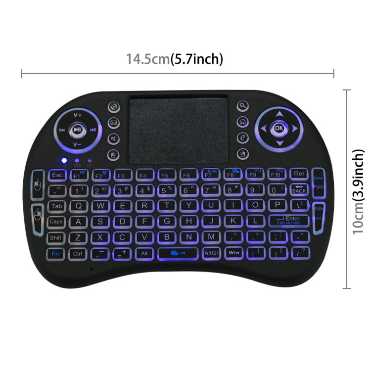 Tastiera wireless Mini i8 2,4 GHz con touchpad e retroilluminazio