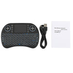 Tastiera wireless Mini i8 2,4 GHz con touchpad e retroilluminazio