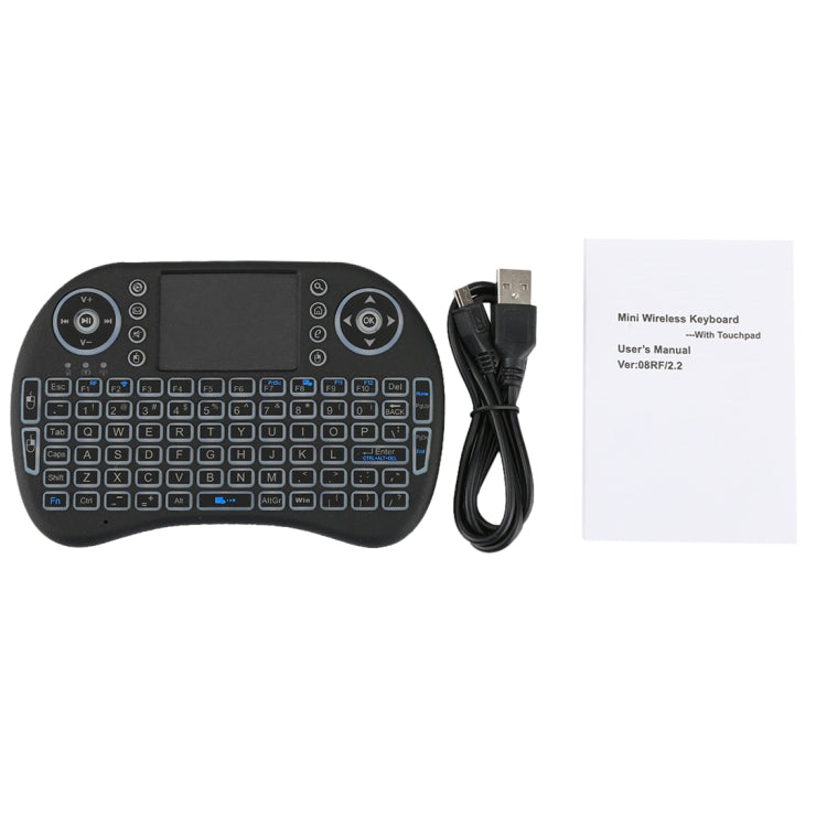 Tastiera wireless Mini i8 2,4 GHz con touchpad e retroilluminazio