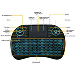 Tastiera wireless Mini i8 2,4 GHz con touchpad e retroilluminazio