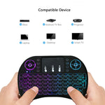 Tastiera wireless Mini i8 2,4 GHz con touchpad e retroilluminazio