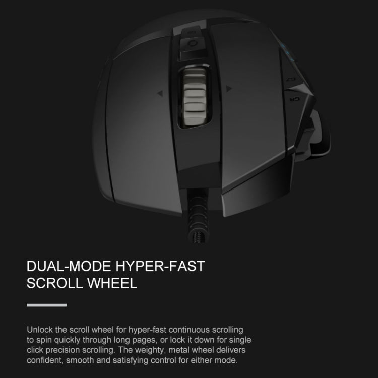 Mouse da gioco cablato Logitech G502 HERO con 11 pulsanti, lunghezza: 2,1 m
