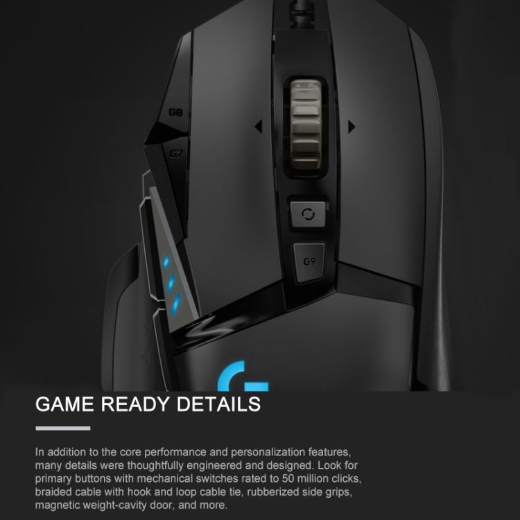 Mouse da gioco cablato Logitech G502 HERO con 11 pulsanti, lunghezza: 2,1 m