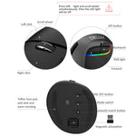 DELUX M618 Mini 2.4G Wireless 2400 DPI USB ricaricabile ergonomico mouse verticale, M618 Pink, M618 Grey