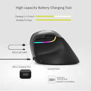 DELUX M618 Mini 2.4G Wireless 2400 DPI USB ricaricabile ergonomico mouse verticale, M618 Pink, M618 Grey