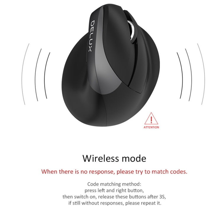 DELUX M618 Mini 2.4G Wireless 2400 DPI USB ricaricabile ergonomico mouse verticale, M618 Pink, M618 Grey