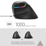 DELUX M618 Mini 2.4G Wireless 2400 DPI USB ricaricabile ergonomico mouse verticale, M618 Pink, M618 Grey