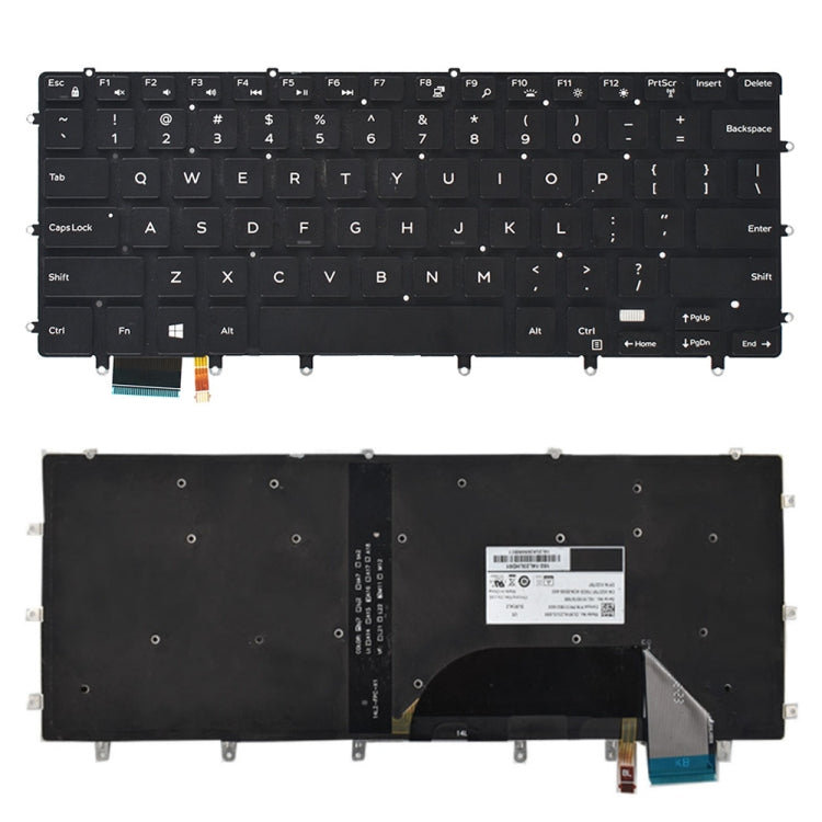 US Backlit Keyboard for Dell XPS 15 9550 9560, For Dell XPS 15 (US)
