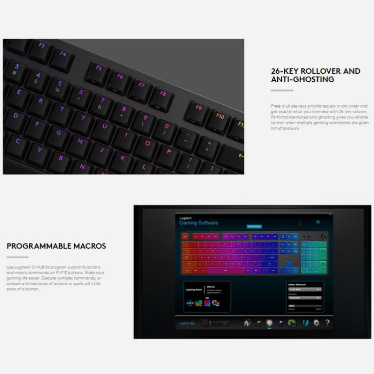 Tastiera da gioco meccanica cablata Logitech G512 RGB asse C, lunghezza: 1,8 m, Logitech G512 C-axis