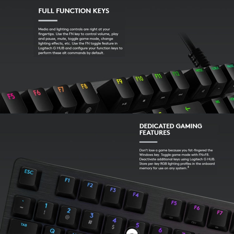 Tastiera da gioco meccanica cablata Logitech G512 RGB asse L, lunghezza: 1,8 m, Logitech G512 L-axis