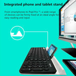 Logitech K780 Tastiera wireless multidispositivo Bluetooth + Unifying Dual Mode con supporto