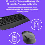 Set tastiera wireless full-size Logitech MK345 + mouse ottico wireless da 2,4 GHz 1000 DPI con ricevitore nano, Logitech MK345