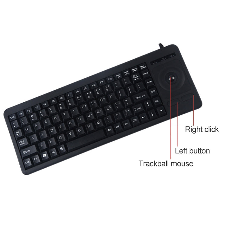 DS-8900 Interfaccia PS/2 Previene gli spruzzi d'acqua Carattere di incisione laser Tastiera trackball cablata monopezzo, lunghezza: 1,5 m, DS-8900 PS/2