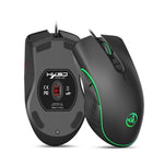 HXSJ A867 Mouse da gioco E-Sport cablato USB 6400 DPI regolabile a quattro velocità RGB illuminato, lunghezza: 1,5 m, A867 Black