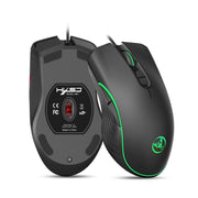 HXSJ A867 Mouse da gioco E-Sport cablato USB 6400 DPI regolabile a quattro velocità RGB illuminato, lunghezza: 1,5 m, A867 Black
