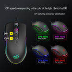 HXSJ A867 Mouse da gioco E-Sport cablato USB 6400 DPI regolabile a quattro velocità RGB illuminato, lunghezza: 1,5 m, A867 Black
