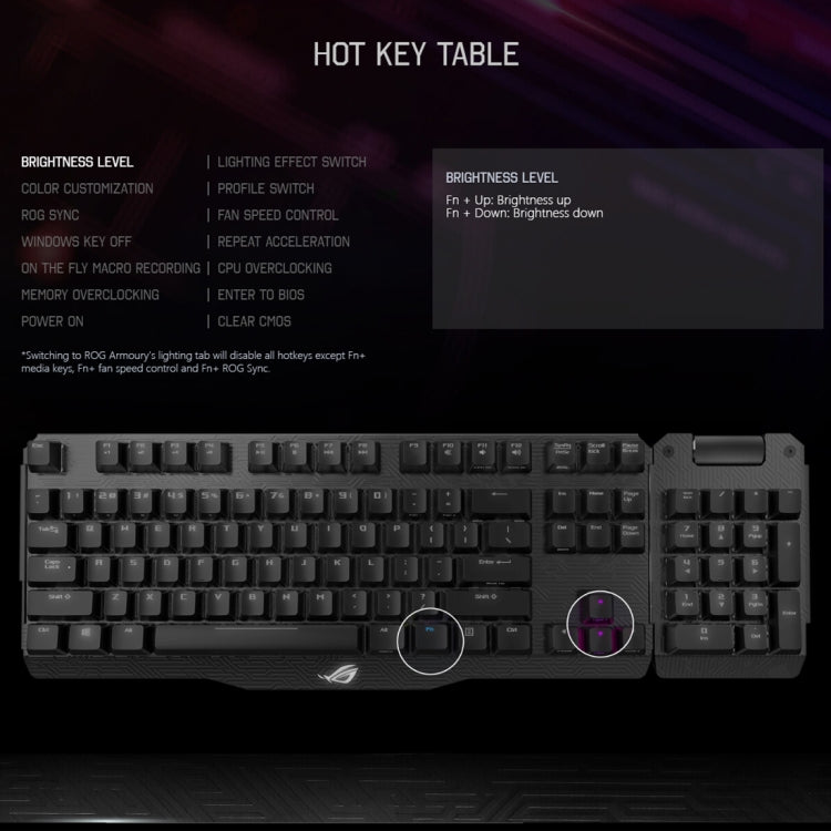 Tastiera da gioco ASUS Claymore USB 2.0 RGB retroilluminata staccabile cablata meccanica con interruttore nero con cavo staccabile, Claymore