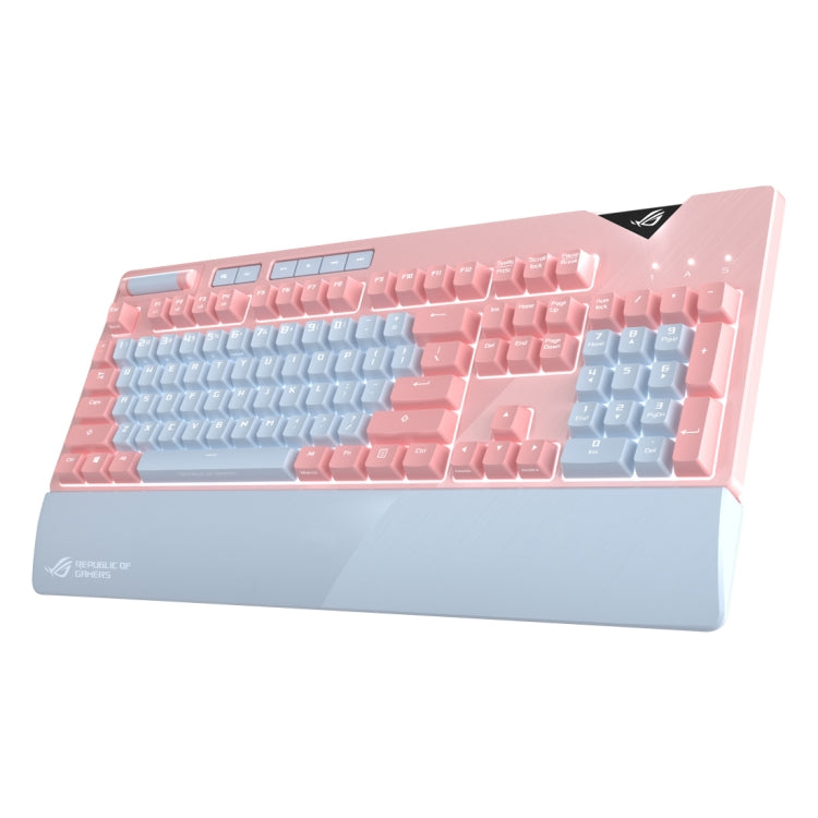 ASUS Strix Flare Pink LTD Tastiera da gioco cablata retroilluminata RGB con poggiapolsi rimovibile (interruttore meccanico marrone), Strix Flare Pink LTD