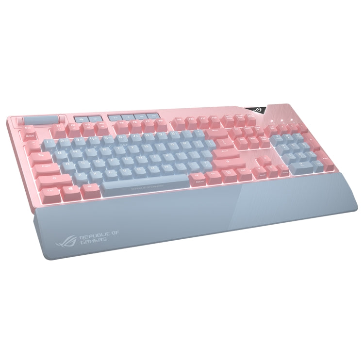 ASUS Strix Flare Pink LTD Tastiera da gioco cablata retroilluminata RGB con poggiapolsi rimovibile (interruttore meccanico marrone), Strix Flare Pink LTD
