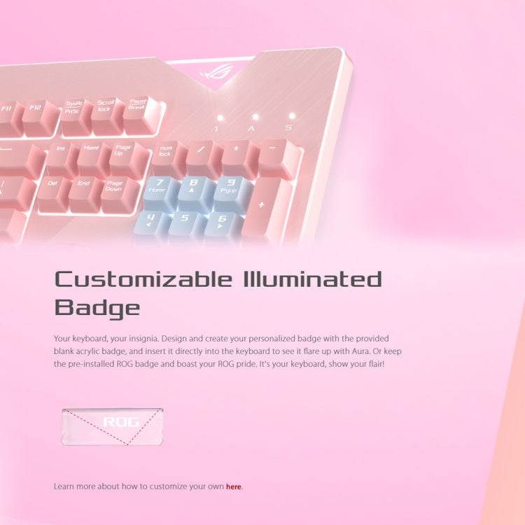 ASUS Strix Flare Pink LTD Tastiera da gioco cablata retroilluminata RGB con poggiapolsi rimovibile (interruttore meccanico marrone), Strix Flare Pink LTD