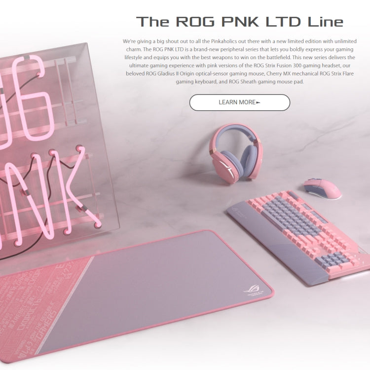 ASUS Strix Flare Pink LTD Tastiera da gioco cablata retroilluminata RGB con poggiapolsi rimovibile (interruttore meccanico marrone), Strix Flare Pink LTD