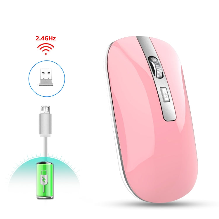 HXSJ M30 Mouse wireless ricaricabile con rotella in metallo Muto Mouse da ufficio 2.4G Batteria incorporata da 500 mAh