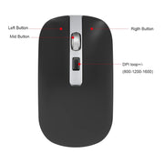 HXSJ M30 Mouse wireless ricaricabile con rotella in metallo Muto Mouse da ufficio 2.4G Batteria incorporata da 500 mAh