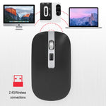 HXSJ M30 Mouse wireless ricaricabile con rotella in metallo Muto Mouse da ufficio 2.4G Batteria incorporata da 500 mAh
