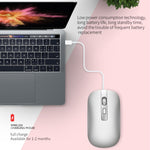 HXSJ M30 Mouse wireless ricaricabile con rotella in metallo Muto Mouse da ufficio 2.4G Batteria incorporata da 500 mAh