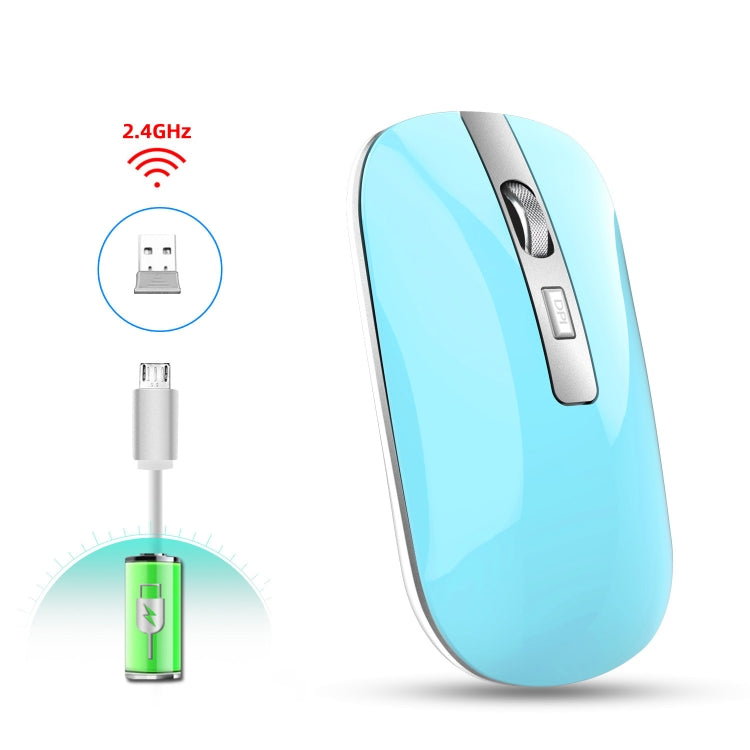 HXSJ M30 Mouse wireless ricaricabile con rotella in metallo Muto Mouse da ufficio 2.4G Batteria incorporata da 500 mAh
