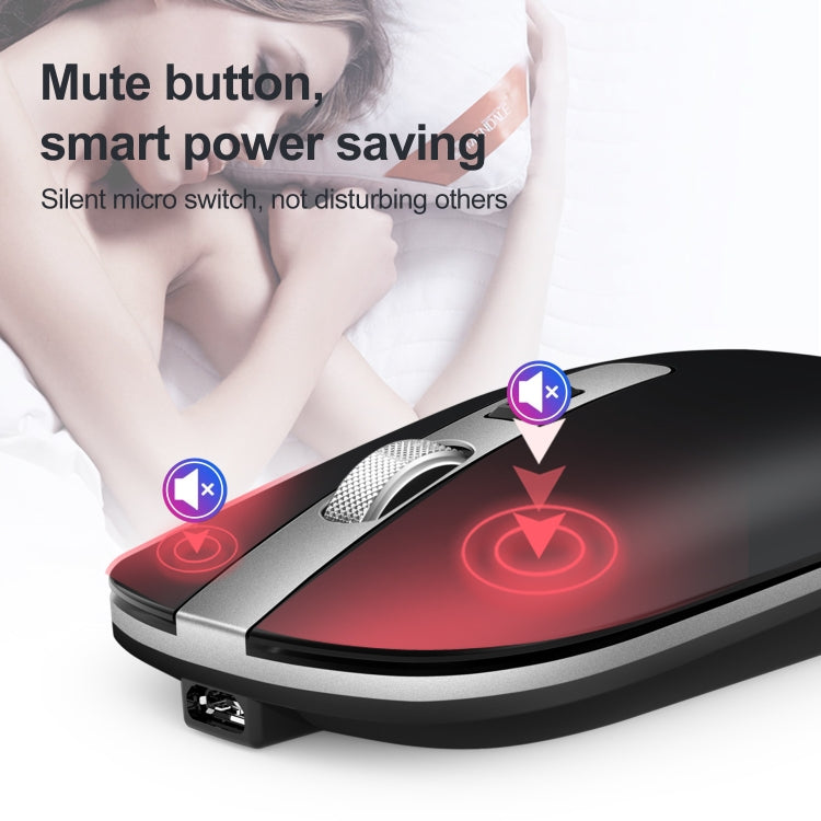 HXSJ M30 Mouse wireless ricaricabile con rotella in metallo Muto Mouse da ufficio 2.4G Batteria incorporata da 500 mAh