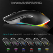Mouse cablato iMICE X6 Mouse da gioco RGB colorato a 6 pulsanti, X6