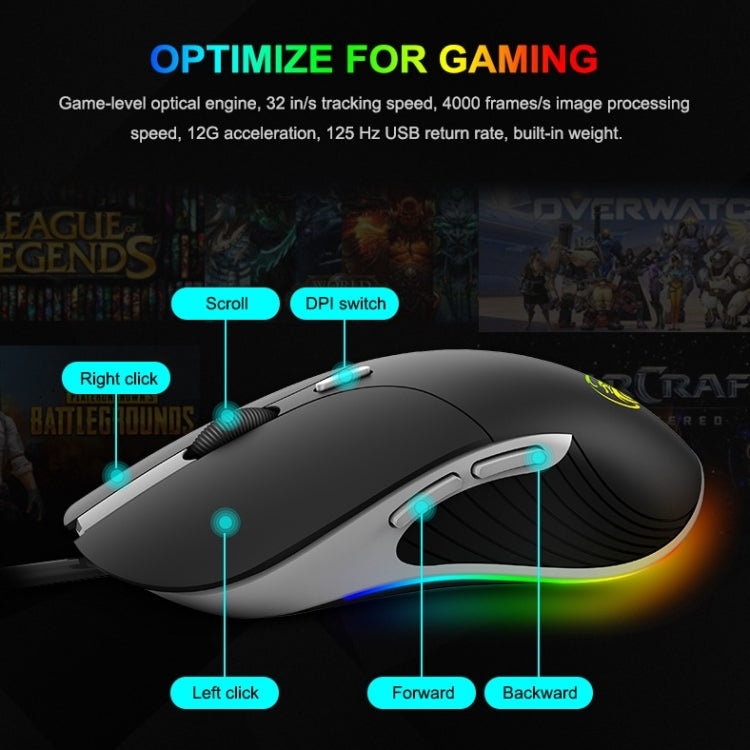 Mouse cablato iMICE X6 Mouse da gioco RGB colorato a 6 pulsanti, X6