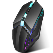 Mouse da gioco cablato luminoso colorato HXSJ S200 USB 2.0 1600 dpi regolabile a 4 tasti, lunghezza: 1,5 m