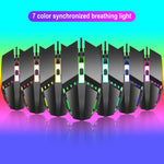 Mouse da gioco cablato luminoso colorato HXSJ S200 USB 2.0 1600 dpi regolabile a 4 tasti, lunghezza: 1,5 m