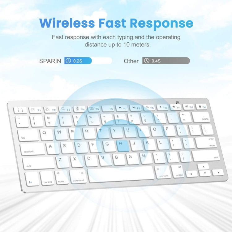 WB-8022 Tastiera Bluetooth wireless ultrasottile per iPad, Samsung, Huawei, Xiaomi, tablet PC o smartphone, tasti arabi, Arabic Keys