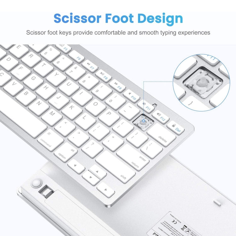 WB-8022 Tastiera Bluetooth wireless ultrasottile per iPad, Samsung, Huawei, Xiaomi, Tablet PC o Smartphone, tasti francesi, French Keys