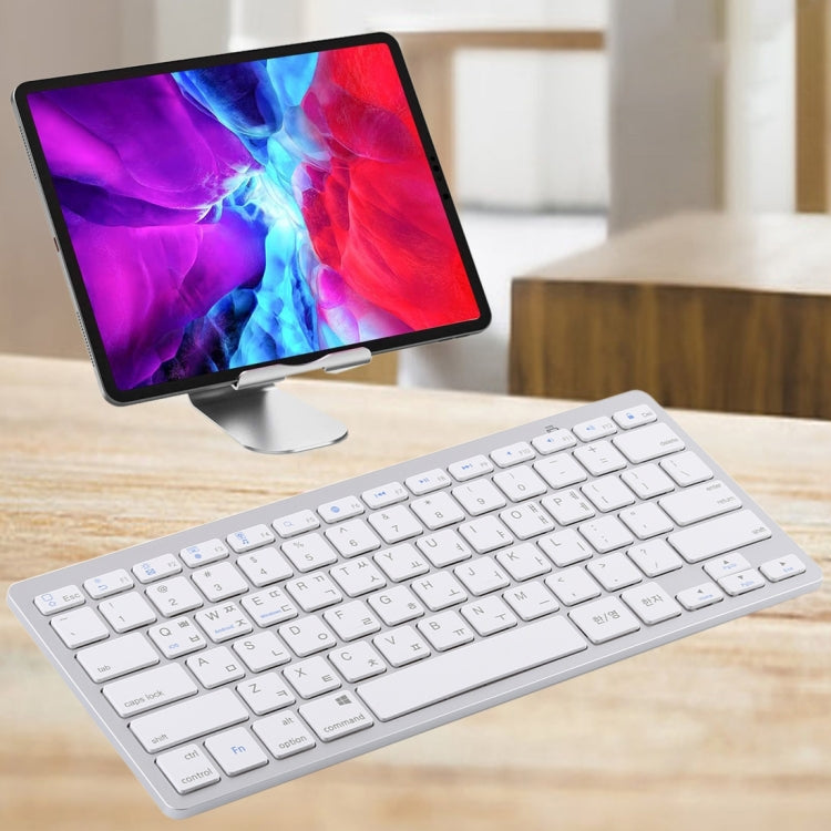WB-8022 Tastiera Bluetooth wireless ultrasottile per iPad, Samsung, Huawei, Xiaomi, tablet PC o smartphone, tasti lingua Ko, Ko Language Keys