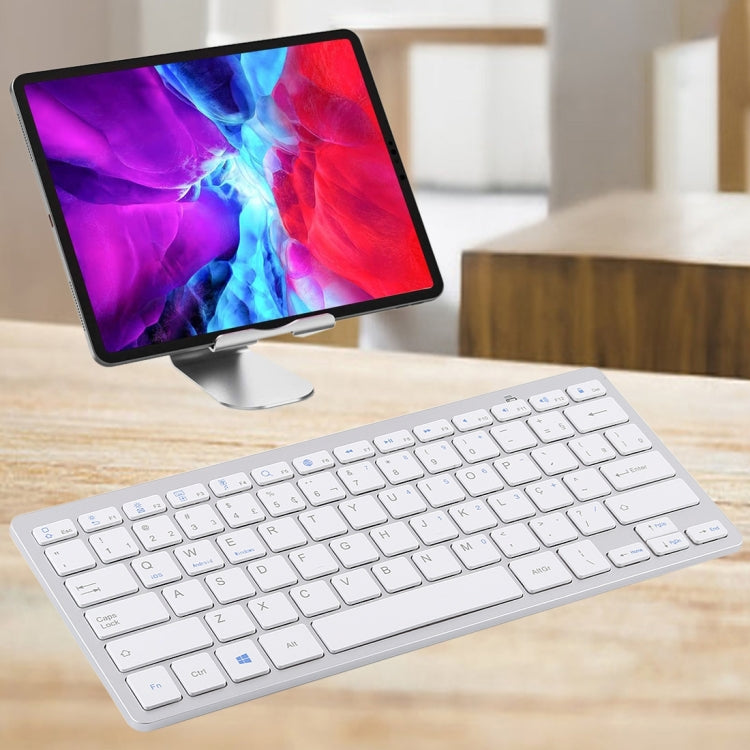 WB-8022 Tastiera Bluetooth wireless ultrasottile per iPad, Samsung, Huawei, Xiaomi, tablet PC o smartphone, tasti portoghesi, Portuguese Keys