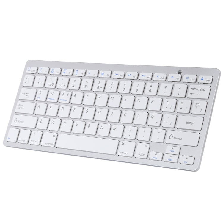 WB-8022 Tastiera Bluetooth wireless ultrasottile per iPad, Samsung, Huawei, Xiaomi, tablet PC o smartphone, tasti spagnoli, Spanish Keys