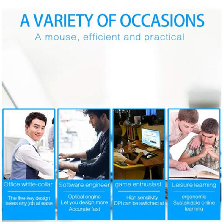 CM0093 Mouse verticale a tre pulsanti versione cablata da 2,4 GHz per mancini, risoluzione: 1000 DPI / 1200 DPI / 1600 DPI, lunghezza cavo: 1,7 m, Wired Version