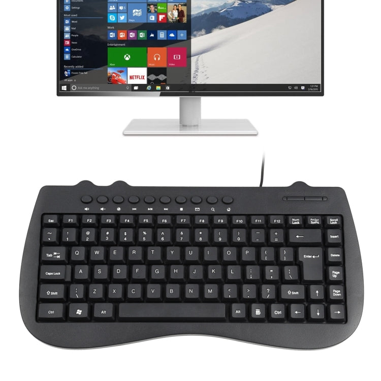 Mini tastiera cablata per notebook multimediale KB-301B, versione inglese, English Version