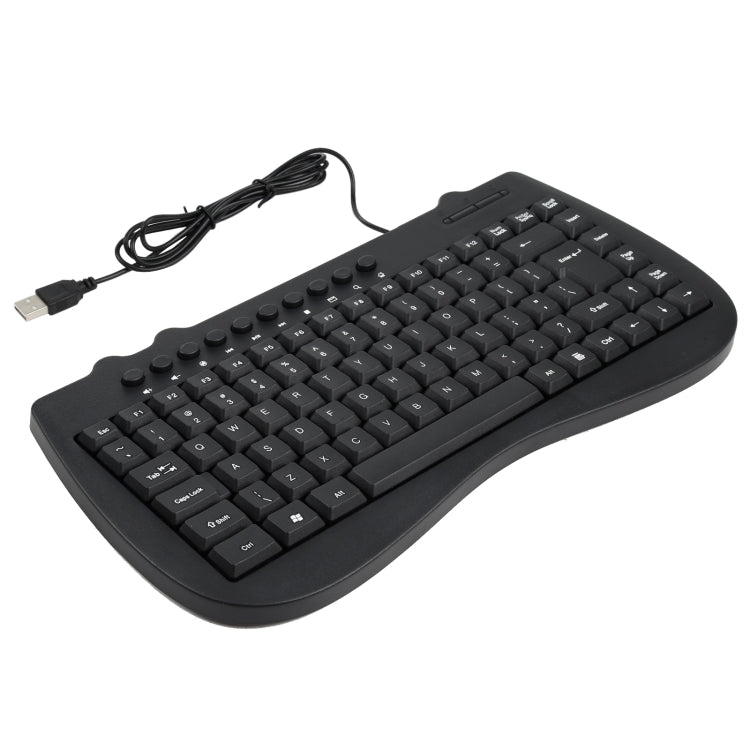 Mini tastiera cablata per notebook multimediale KB-301B, versione inglese, English Version