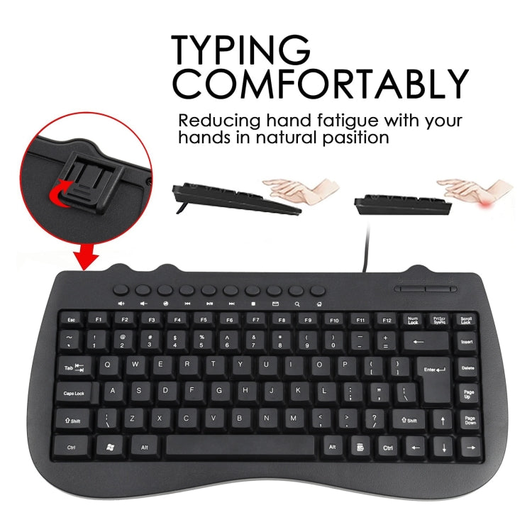 Mini tastiera cablata per notebook multimediale KB-301B, versione inglese, English Version