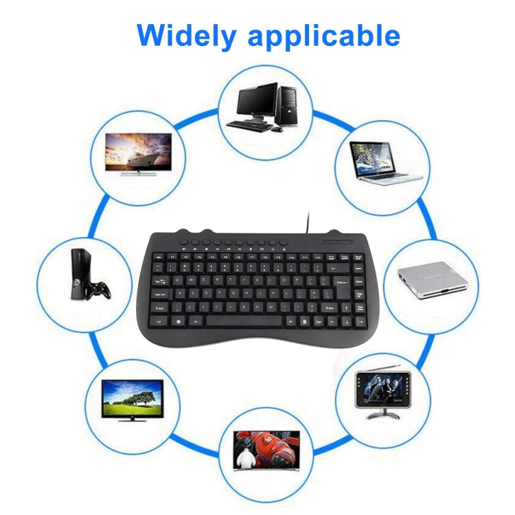 Mini tastiera cablata per notebook multimediale KB-301B, versione inglese, English Version